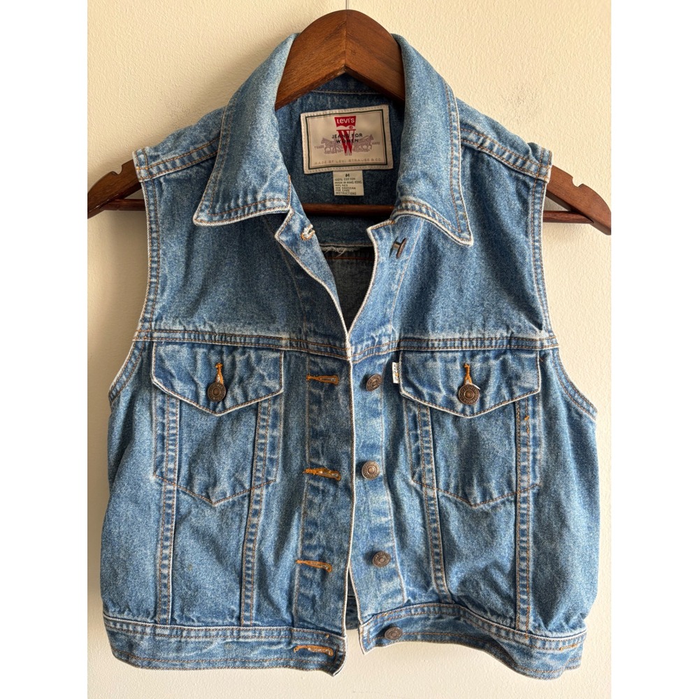 Levi's Embroidered Denim Vest Size M